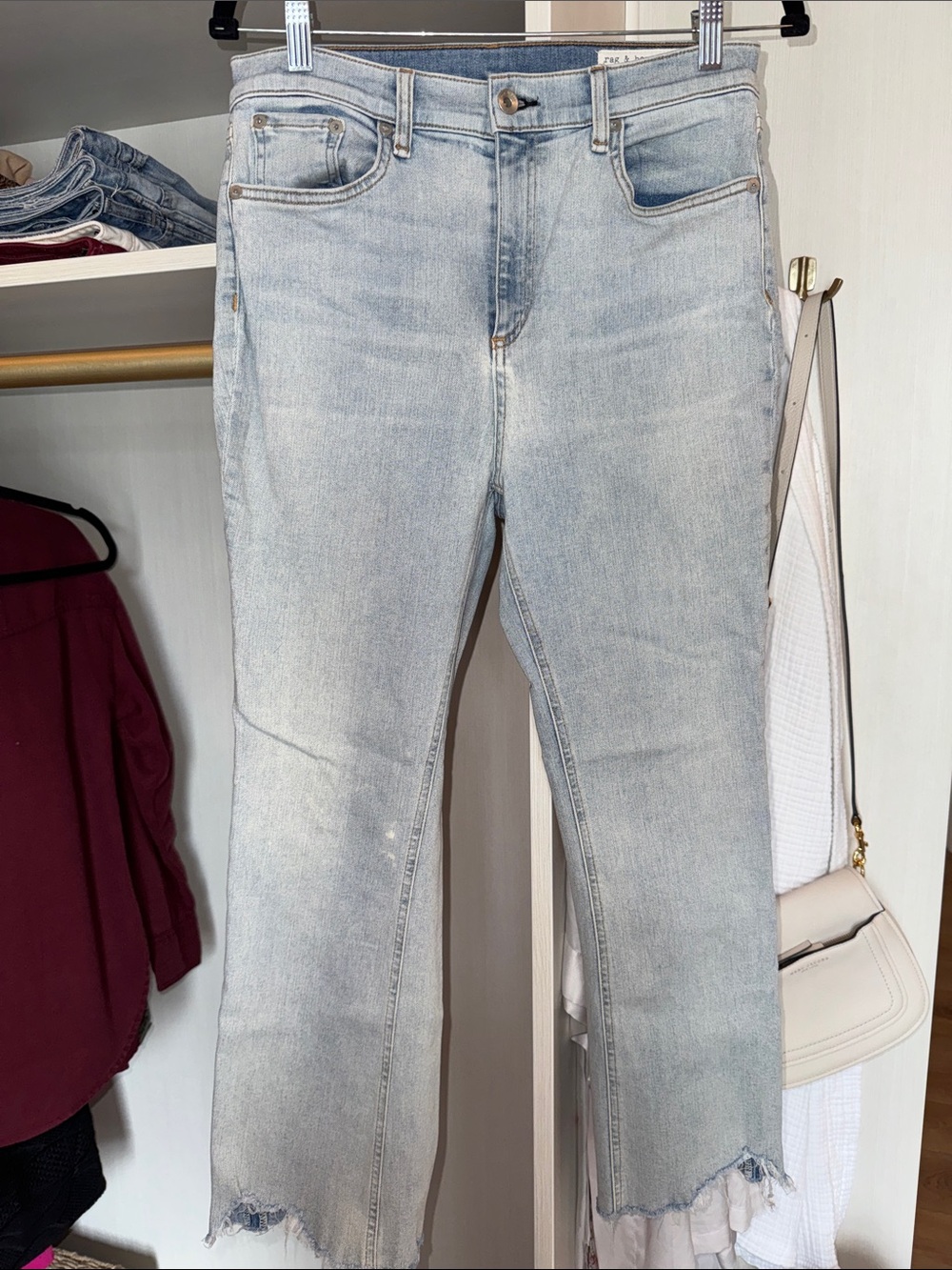 Rag & Bone Cut Off Raw Hem High Rise distressed Jeans size 29 size 8 - Picture 2 of 9